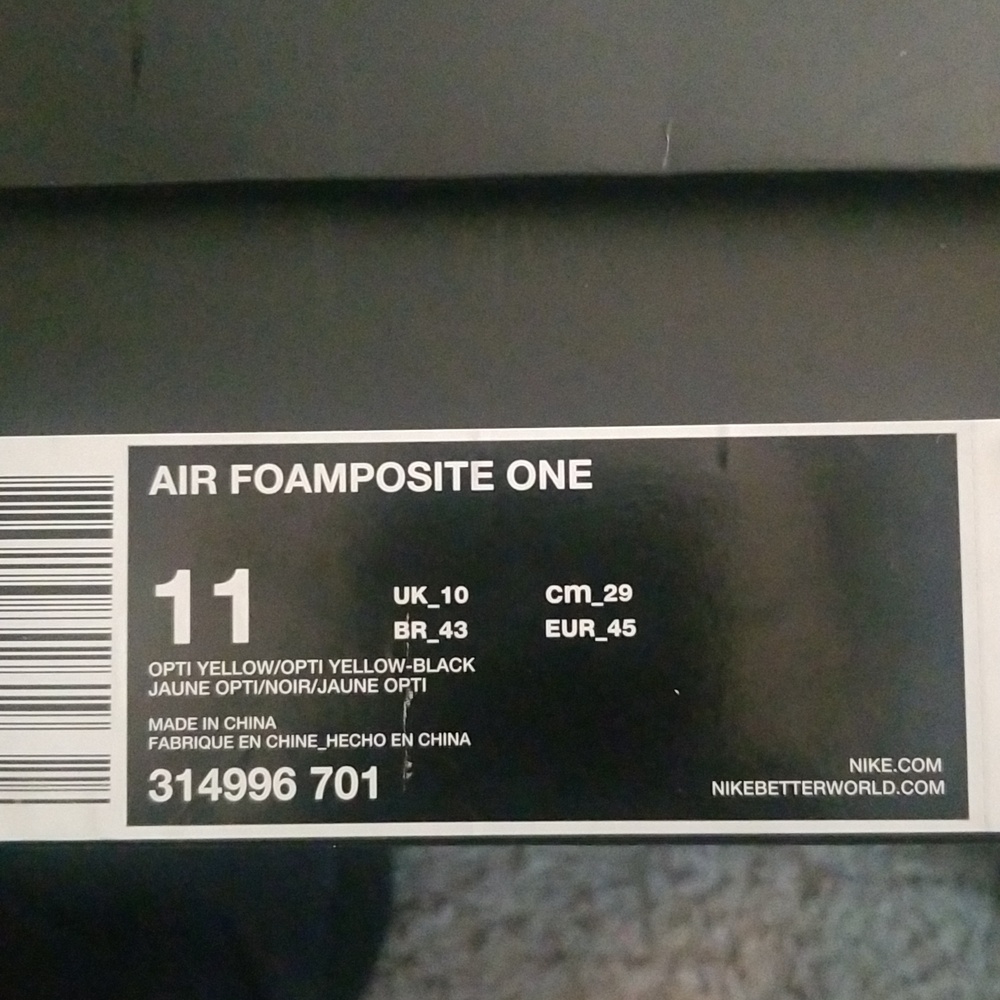 Nike Black and Yellow Foamposite-Style Basketball Sneakers - Picture 11 of 11